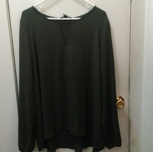 Forever 21 Plus Size Olive Green Cut Out Shirt